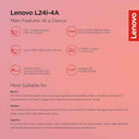 LXINDIA Monitor Lenovo L-Series 24 inch (60.45cm) FHD IPS Monitor - L24i-4A