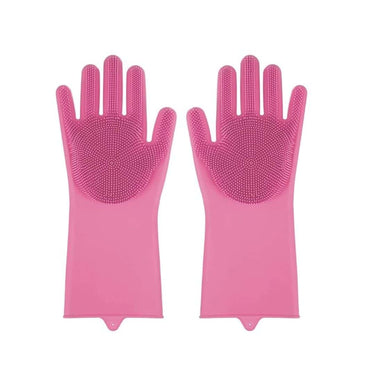 LXINDIA Gloves LEOPAX Heavy Duty Silicone Cleaning Hand Gloves Pink