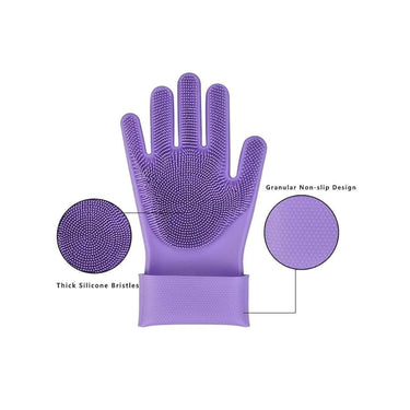 LXINDIA Gloves LEOPAX Heavy Duty Silicone Cleaning Hand Gloves Purple