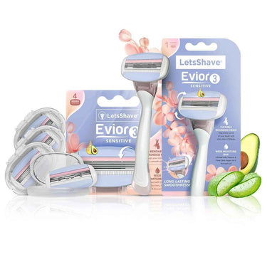 LXINDIA shaving razor LetsShave Evior 3 Shaving Razor Value Set For Women 4 Blades