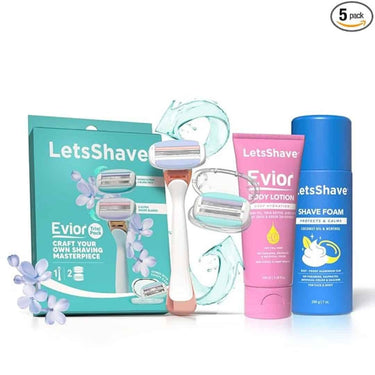 LXINDIA shaving set LetsShave Evior Body Hair Removal Complete Care Shaving Kit for Women