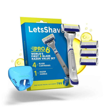 LXINDIA shaving razor LetsShave Pro 6 Plus Shaving Razor Value Set