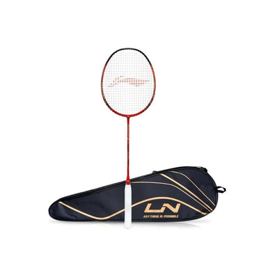 LXINDIA Badminton Rackets Li Ning 3D Calibar X Boost Carbon Graphite Strung Badminton Racquet(Red and Black)