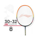 LXINDIA Badminton Rackets Li Ning Air Force 80 Lite Carbon Fibre Strung Badminton Racket with Full Racket Cover (Navy and Orange)