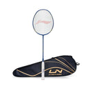 LXINDIA Badminton Rackets Li Ning Wind Lite 700  Carbon Graphite Badminton Strung Racket with Full Racket Cover (Navy and Brass)