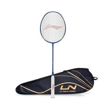 LXINDIA Badminton Rackets Li Ning Wind Lite 700  Carbon Graphite Badminton Strung Racket with Full Racket Cover (Navy and Brass)