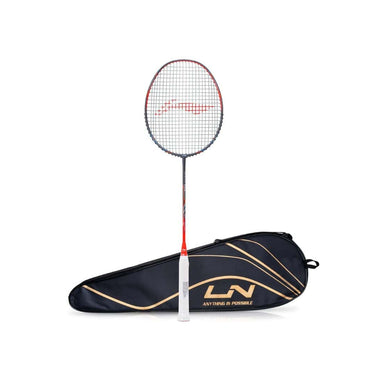 LXINDIA Badminton Rackets Li Ning Wind Lite 800 Carbon Graphite Badminton Strung Racket with Full Racket Cover (Dark Grey and Red)