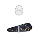 LXINDIA Badminton Rackets Li Ning Wind Lite 900  Carbon Graphite Badminton Strung Racket with Full Racket Cover (White and Black)