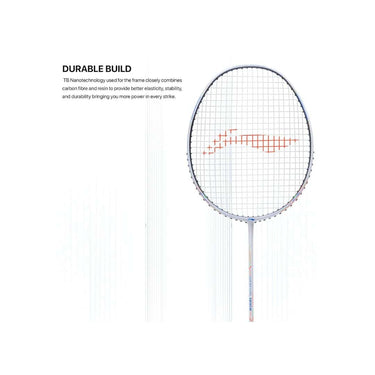 LXINDIA Badminton Rackets Li Ning Wind Lite 900  Carbon Graphite Badminton Strung Racket with Full Racket Cover (White and Black)