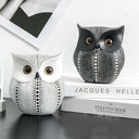 LXINDIA Show Piece LIFEHAXTORE Modern Classy Lucky Owl Resin Art Showpiece (Black and White)