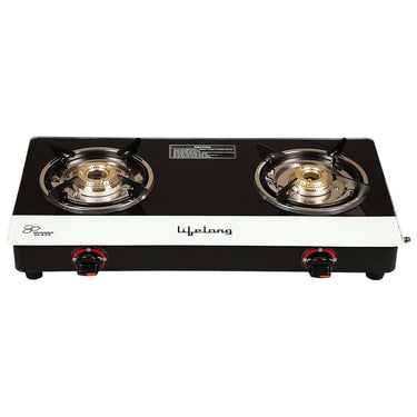 LXINDIA Gas Cooktop Lifelong Glass Top 2 Burner Gas Stove (LLGS211)