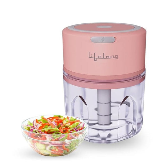 LX INDIA Chopper Lifelong LLWC03 USB Rechargeable Wireless Electric Chopper (Pink)
