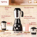 LXINDIA Grinders Lifelong Mixer Grinder for Kitchen 3 Jars 500 Watt (LLMG23)