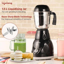 LXINDIA Grinders Lifelong Mixer Grinder for Kitchen 3 Jars 500 Watt (LLMG23)