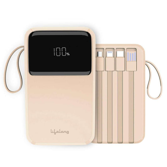 LX INDIA Power Bank Lifelong ZenCharge 10000 mAh 22.5 W Compact Pocket Size Power Bank peach