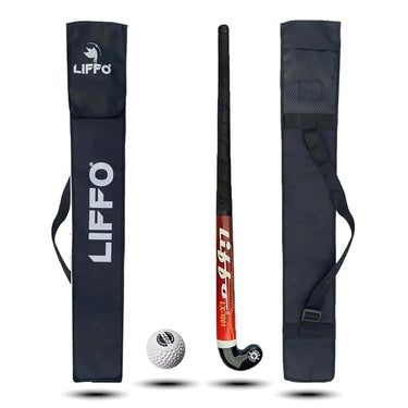 LXINDIA Hockey Kit Liffo  LX 1001 Hockey Sticks 1 Ball and 1 Cover (L 36 Inc) Red