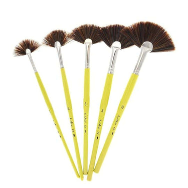 LXINDIA Painting Brush Like it 5 Pieces Fan Brush for Painting Synthetic Hair Watercolor Brushes Sets