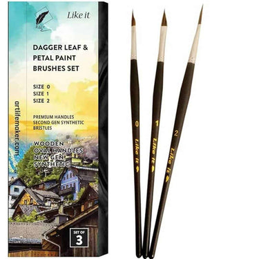 LXINDIA Painting Brush Like it Artist Professional Painting Brushes (Dagger Painting Brush Set of 3)