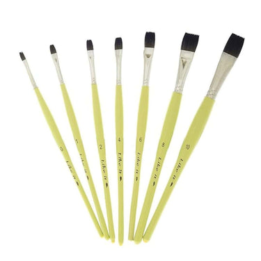 LXINDIA Painting Brush Like it Flat Paint Brush Set of 7 Wooden Oval Handle Art Painting Brushes