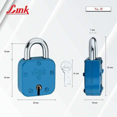 LXINDIA Lock Link 42mm Colored Padlock  2 Silver Keys Padlock (pack of 2)