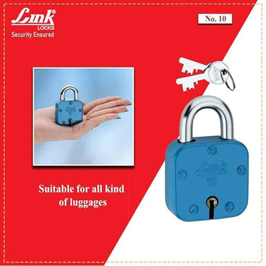 LXINDIA Lock Link 42mm Colored Padlock  2 Silver Keys Padlock (pack of 2)