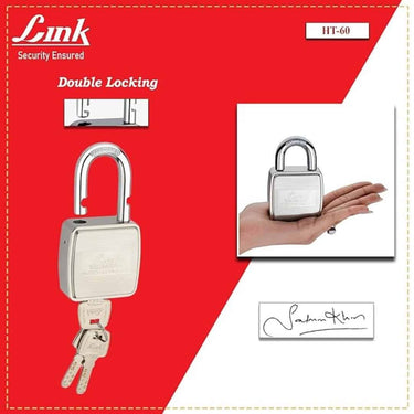 LXINDIA Lock Link Locks 60mm Lock with 3 hi tech Keys Door Lock (Pack of 1)