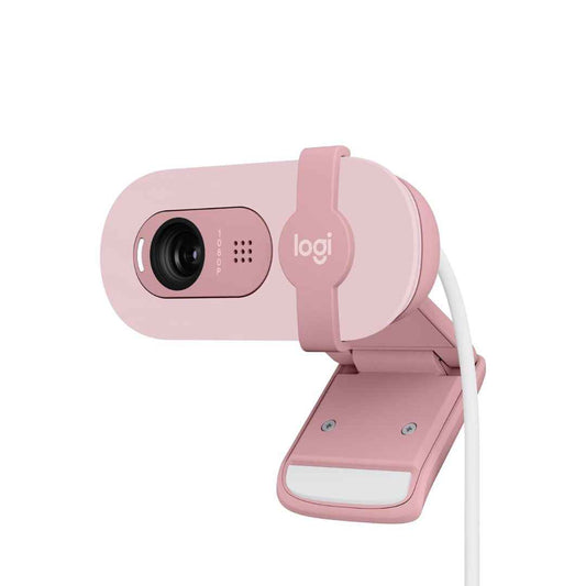 LX INDIA Webcam Logitech Brio 100 Full HD Webcam for Meetings and Streaming - Rose