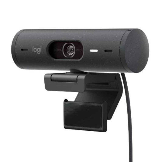 LX INDIA Webcam Graphite Logitech Brio 500 Full Hd Webcam with Auto Light Correction,Show Mode, Dual Noise Reduction Mics