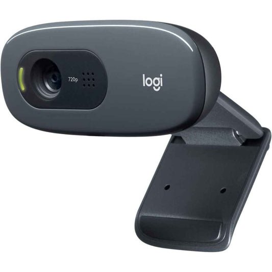 LX INDIA Webcam Logitech C270 HD Webcam, HD 720p/30fps, Widescreen HD Video Calling - Black