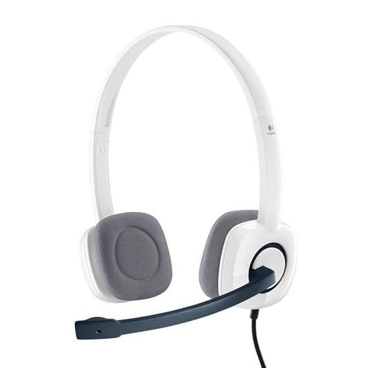 LX INDIA Head Phones Logitech H150 Wired On Ear Headphones with Mic (White)