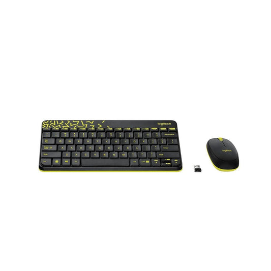 LXINDIA Keyboard and Mouse Combo Logitech MK240 Nano (Black/Chartreuse Yellow)