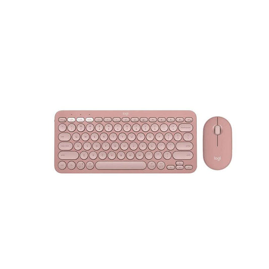 LXINDIA Keyboard and Mouse Combo Logitech Pebble 2 Combo (Rose)