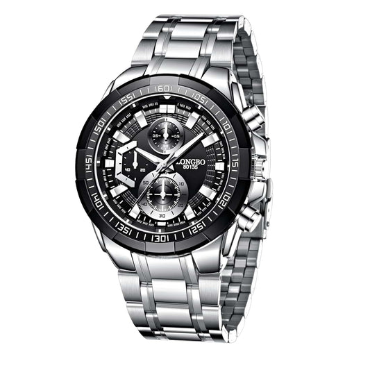 LX INDIA Analog Watch Silver LONGBO Analog Business Casual Stainless Steel Decorative Subdials Watch for Men