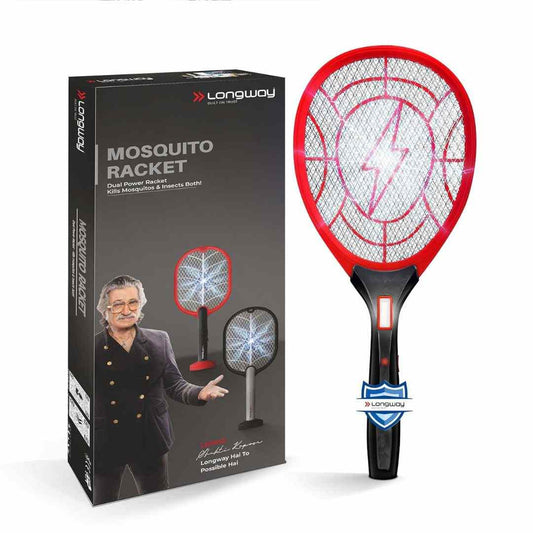 LX INDIA Mosquito Killer Racquet Longway Zappy Rechargeable Mosquito Killer Racket Built in COB Light (Black)