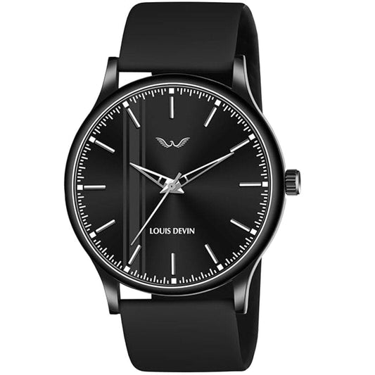LX INDIA Watch LOUIS DEVIN Silicone Strap Analog Wrist Watch for Men LD-BK054