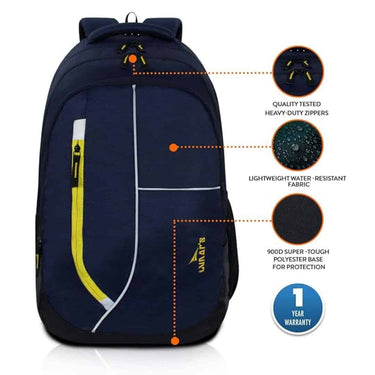 LXINDIA Bag Lunar's Comet 35L Water Resistant Travel Bagpack Navy blue