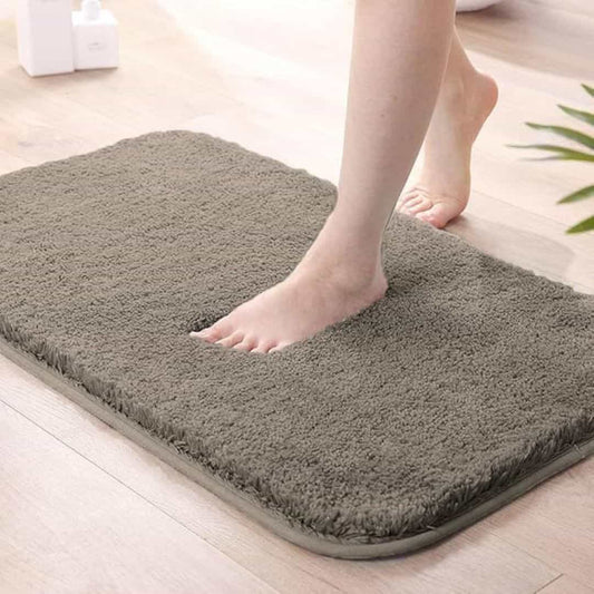 LX INDIA Anti-Slip Mats Taupe LUXE HOME INTERNATIONAL Microfiber Bathmat Super Soft Non-Slip 40x60 cm