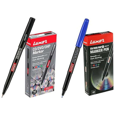 LXINDIA marker Luxor Cd Dvd Ohp Marker Black Blue Box Of 10