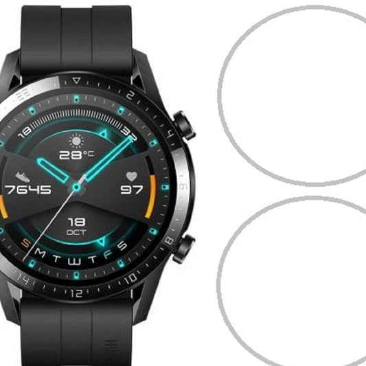 LX INDIA watch screen protector foils M.G.R.J® Tempered Glass Screen Protector for Huawei Watch GT 2 46mm (Sport/Classic/Elite Edition) (Pack of 2)
