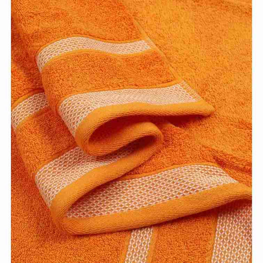 LX INDIA Towels MAFATLAL Pure Cotton Long Size Bath Towel (Pack of 2, ORANGE)