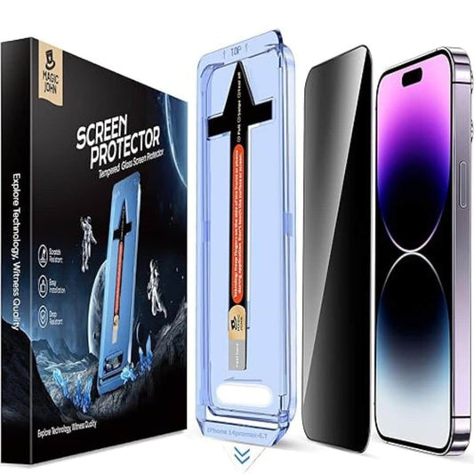 LX INDIA MAGIC JOHN 2 Pack for iPhone 14 Pro Max 6.7 inch Privacy Tempered Glass Screen Protector