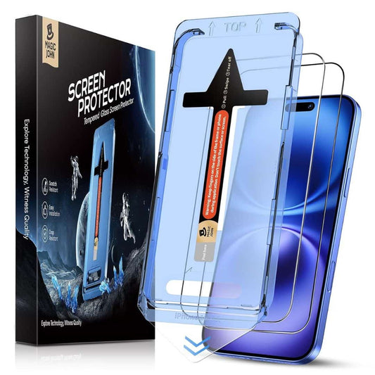 LX INDIA MAGIC JOHN 2 Pack for iPhone 16/iPhone 15 Tempered Glass Screen Protector