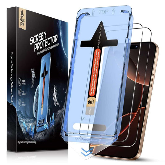 LX INDIA MAGIC JOHN 2 Pack for iPhone 16 Pro 6.3 inch Tempered Glass Screen Protector