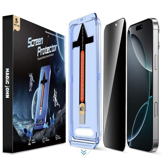 LX INDIA MAGIC JOHN 2 Pack for iPhone 16 Pro Max 6.9 inch Privacy Tempered Glass Screen Protector