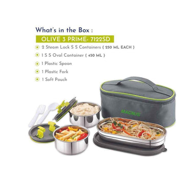 LXINDIA Containers Magnus Olive Lunch Box