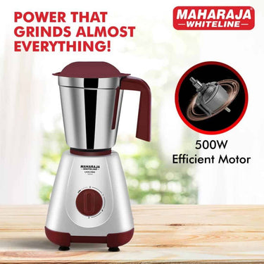 LXINDIA Grinders Maharaja Whiteline 500W Livo Pro Mixer Grinder ((White and Cherry Red)