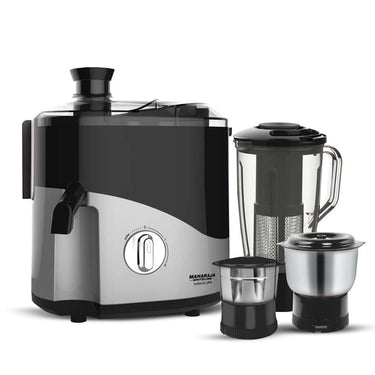 LXINDIA Grinders Maharaja Whiteline Plastic Odacio Plus 550 Watts Juicer Mixer Grinder (Black and Silver)