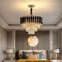 LXINDIA Fancy Lights Mahganya Metal and K9 Crystal Golden Finish Exqusite Design Chandelier