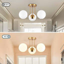 LXINDIA Fancy Lights Mahganya Modern Semi Flush Mount Ceiling Light 3 Light