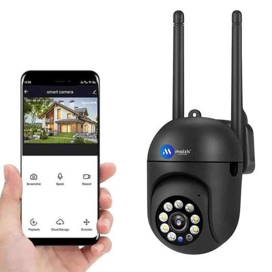 LX INDIA wifi cctv camera Maizic Smarthome Black Mini Fox 360° 3MP Full HD Smart Wi-Fi Security Camera, Wireless Indoor CCTV Cam